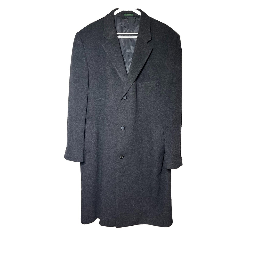 Lauren Ralph Lauren Men's Overcoat Trench Wool/Cashmere Blend VTG 46 L Columbia